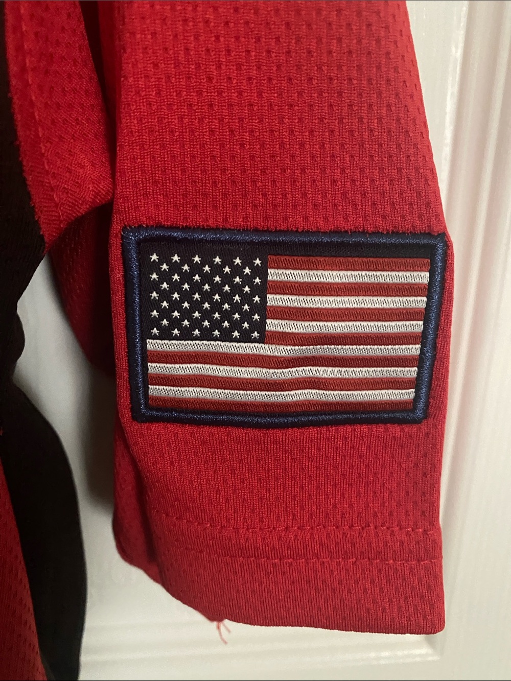 United States Marine Corps Red Polo Shirt with Black Panels - Picture 3 of 5